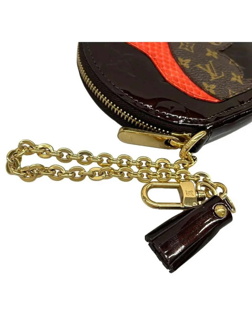 Louis Vuitton Coin Purse Monogram Vernis Port Monecruille Leather with Amarante